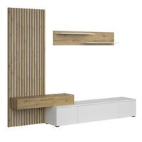 Kondela Obývací stěna, bílá/dub artisan, REBEKA PLUS (Bazar)