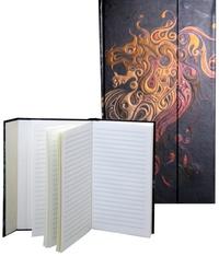 Ivana Kohoutová zápisník s magnetickou klopou 100 x 180 mm černý s červeným abstrakt. drakem C