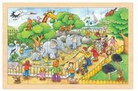 GOKI Dřevěné puzzle Návštěva ZOO 24 dílků