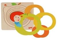 GOKI Vícevrstvá vkládačka Jablíčko s housenkou