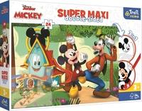 TREFL Oboustranné puzzle Mickeyho klubík SUPER MAXI 24 dílků