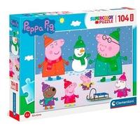 CLEMENTONI Puzzle Prasátko Peppa: Zima MAXI 104 dílků