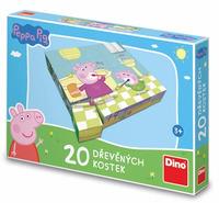 DINO Obrázkové kostky Prasátko Peppa: Veselý den, 20 kostek