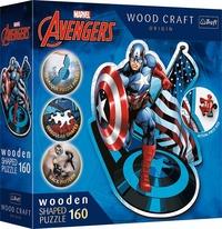 TREFL Wood Craft Origin puzzle Neohrožený Kapitán Amerika 160 dílků
