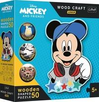 TREFL Wood Craft Junior puzzle Ve světě Mickeho Mouse 50 dílků