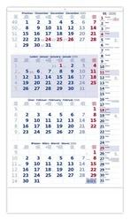 Čtyřměsíční kalendář modrý s poznámkami - nástěnný kalendář