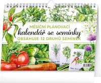 Měsíční plánovací kalendář se semínky 2026 - stolní kalendář