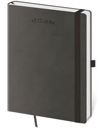 Týdenní diář 2026 B6 Flexies tmavě šedý s poutkem