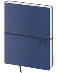 Týdenní diář 2026 B6 Flexio tmavě modrý s gumičkou