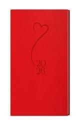 Týdenní diář 2026 Jakub Vivella s ražbou kapesní červená Srdce