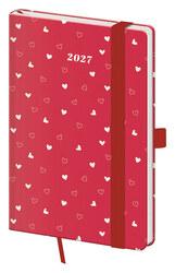 Kapesní diář 2027 A6 Vario Hearts s gumičkou