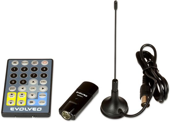 EVOLVEO HD DVB-T USB tuner Mars s dálk. ovl. a anténou (HD MPEG-4,MPEG-2/H.264/TimeShift/EPG/TXT/USB2.0) - MRS-HD