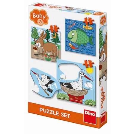 Baby puzzle SET Zvířátka Kde žijí? - 325111DIN