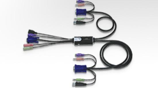ATEN KVM switch CS-52A Hybrid PS/2 kláv.,USB myš 2 PC, audio, CS52A-A7