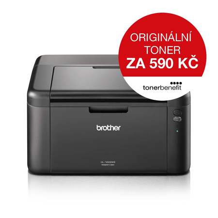 BROTHER laser HL-1222WE tonerbenefit/ A4 / 2400x600 dpi / černobílá / 20str./min. / USB / Wi-Fi - HL1222WEYJ1