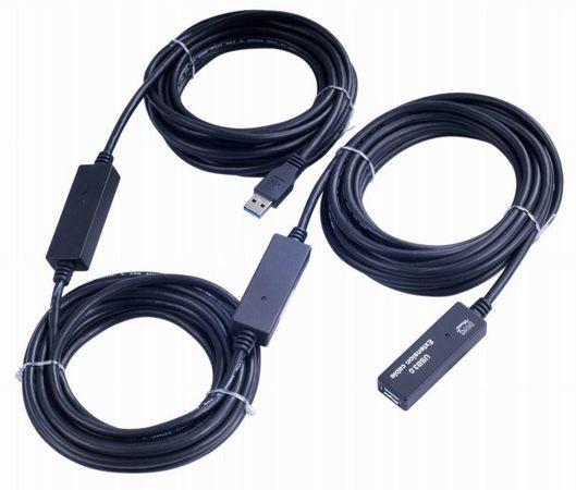 PremiumCord ku3rep15 USB 3.0 repeater a prodlužovací kabel A/M-A/F, 15m, ku3rep15