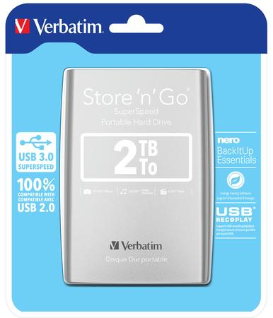 HDD ext. 2,5" Verbatim Store `n` Go 2TB USB 3.0 - stříbrný, 53189
