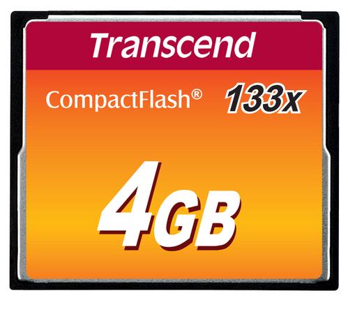 Transcend 4GB CF (133X) paměťová karta (MLC) - TS4GCF133