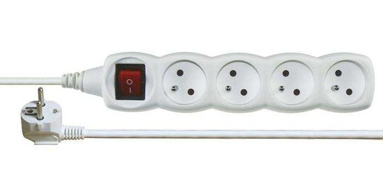 Prodlužovací kabel s vypínačem 4 zásuvky 10m, bílý