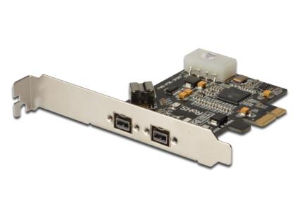 DIGITUS IEEE 1394b Interface Card, PCIexpress,, 3 Port, 2x9-Pin Extern+1x9-Pin Intern XIO2213B chipset, DS-30203-2