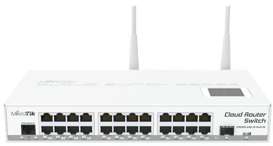 MIKROTIK Cloud Router Switch CRS125-24G-1S-2HnD, AR9344 CPU, 128MB RAM, 24xGigabit LAN, 1xSFP, RouterOS L5, LCDpan, CRS125-24G-1S-2HnD-IN