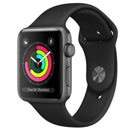 Chytré hodinky Apple Watch Series 3 GPS 38mm pouzdro z vesmírně šedého hliníku - černý sportovní řemínek