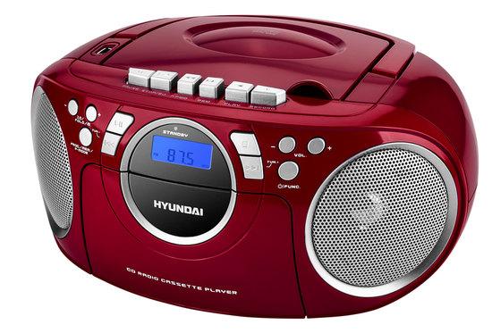 Radiomagnetofon Hyundai TRC 788 AU3RS s CD/MP3/USB, červená/stříbrná