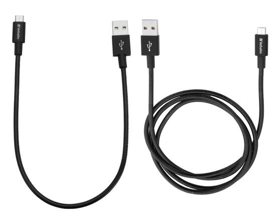 Kabel Verbatim USB/micro USB, 1m + 0,3m - černý - 48875