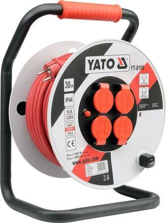 YATO YT-8108 Kabel 50m na cívce 4zásuvky PVC IP44 3G2,5mm 16A