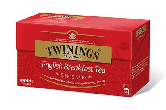 Čaj, černý, 25x2 g, TWININGS "English Breakfast"