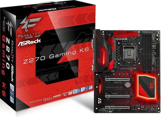 ASROCK MB Z270 GAMING K6 (intel 1151, 4xDDR4 3866MHz, VGA+DVI +HDMI, USB3.1, 8xSATA3 +RAID + 2xM.2, 7.1, 2xGLAN, ATX) - Z270 GAMING K6
