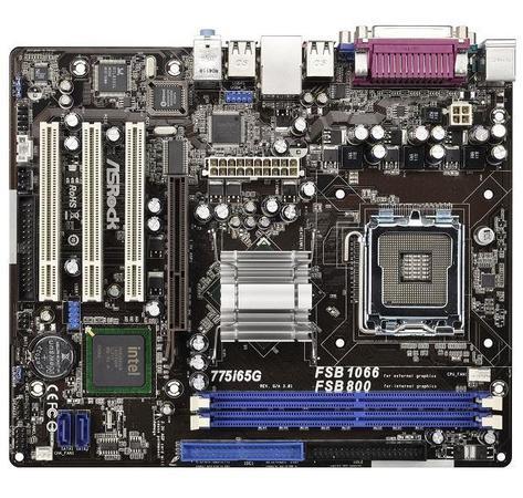 ASRock 775I65G R3.0, 775, 865G/ICH5, 2xDDR, SATA2, IDE, LAN, VGA, COM,LPT, PCI, AGP, 5.1, mATX - 775I65G R3.0