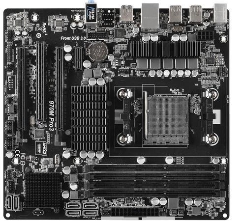 ASRock 970M PRO3, s.AM3+, AMD 970/AMD SB950, 4xDDR3, 6xSATA3 6.0Gb/s, RAID, 4xUSB 3.0, GLAN,  uATX - 970M PRO3