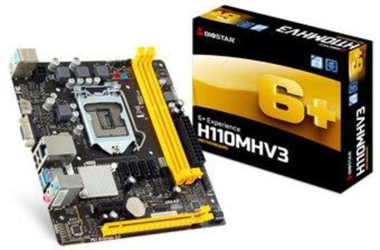 Biostar H110MHV3, LGA 1151, Intel H110, DDR3L-1866(OC)/ 1600/ 1333, USB 3.0 - H110MHV3