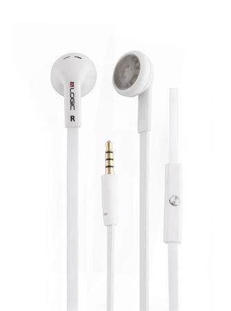Modecom Logic LH-15 sluchátka do ucha s mikrofonem, pecky, 1,2m kabel, 3,5mm jack, bílá - S-LC-LH-15-WHI