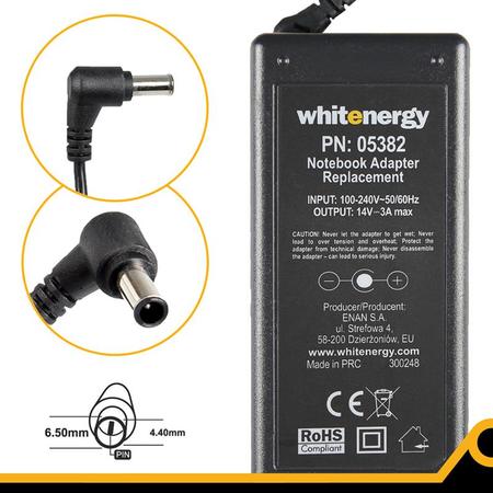 Whitenergy napájecí zdroj do LCD 14V/3A 42W konektor 6.5 x 4.4mm + pin Samsung - 05382