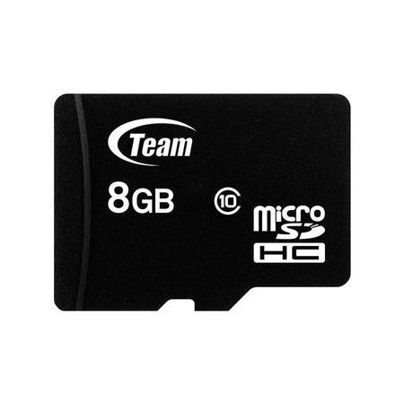 TEAM micro SD card SDHC 8GB Class10 (+1 adaptér na SD, rychlá 20read/14write MB/s, pro SDHC a SDXC zařízení, podporuje SD2.0 + SD3.0) - TUSDH8GCL1003