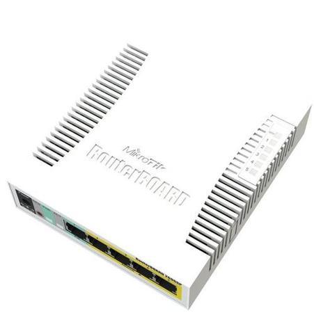 MIKROTIK RouterBOARD RB260GSP, 5-port Gigabit smart switch with SFP cage, SwOS, plastic case, PSU, POE OUT - RB260GSP