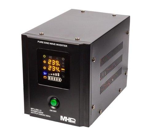 Napěťový měnič MHPower MPU-500-12 12V/230V, 500W, funkce UPS, čistý sinus, MPU-500-12