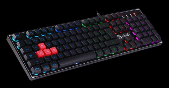 A4tech Bloody B180R podsvícená herní klávesnice, voděodolná, USB, RGB, CZ - B180R
