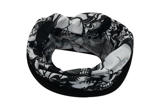 Sportovní šátek s flísem, černo-bílý - SATEK-FL-01