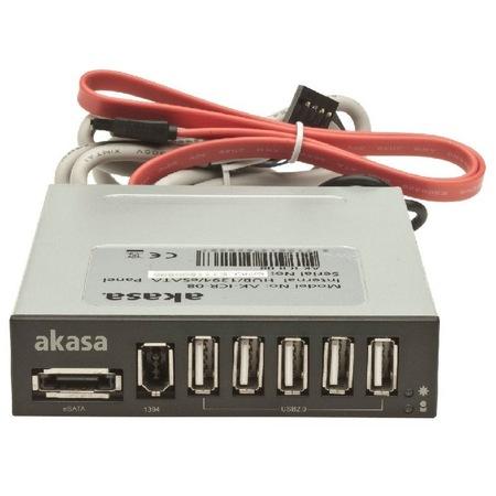 AKASA AK-ICR-08, 3,5" interná mechanika s vystupmi 5xUSB,1xeSATA,,1xFirewire, AK-ICR-08