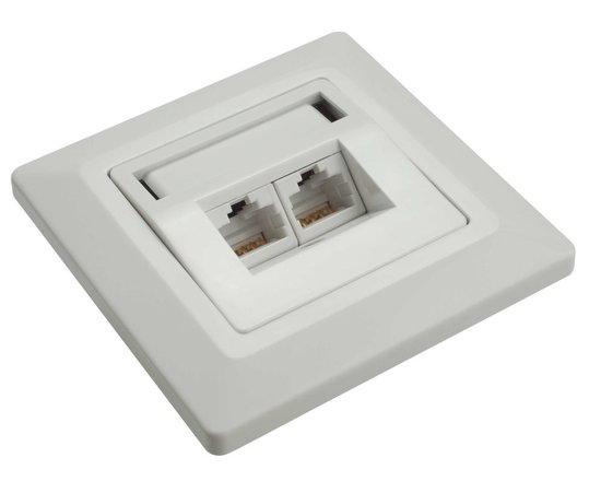 Solarix zásuvka CAT6 UTP 2 x RJ45 pod omítku bílá SX9 - SX9-2-6-UTP-WH