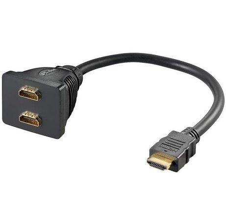 PremiumCord rozdvojka HDMI M - 2x F konektory/ 30cm/ černá - kphdma-6