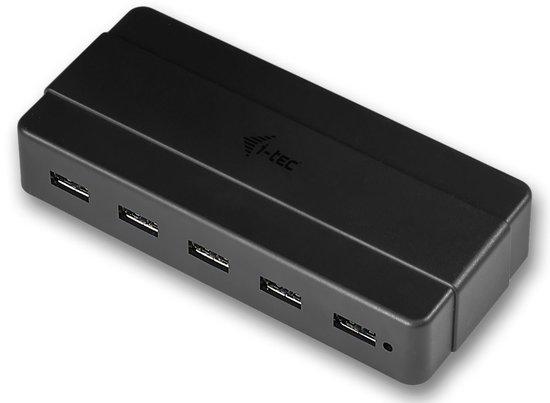 i-tec USB HUB Charging/ 7 portů/ 2 nabíjecí port/ USB 3.0/ napájecí adaptér/ černý - U3HUB742