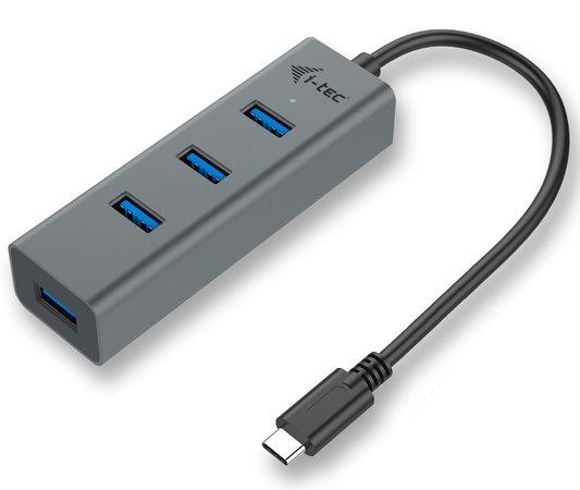 i-tec USB HUB 3.1 Type C METAL/ 4 porty/ USB 3.0/ šedý - C31HUBMETAL403