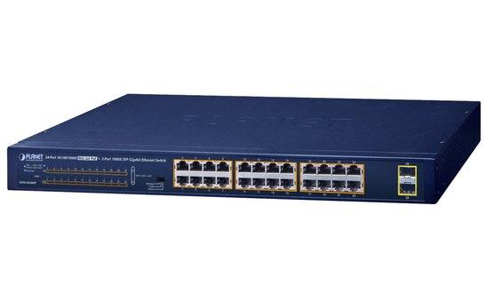 Planet GSW-2620HP PoE switch 24x1000Base-T+2x SFP, IEEE 802.3at, 220W, IEEE-802.3az, GSW-2620HP