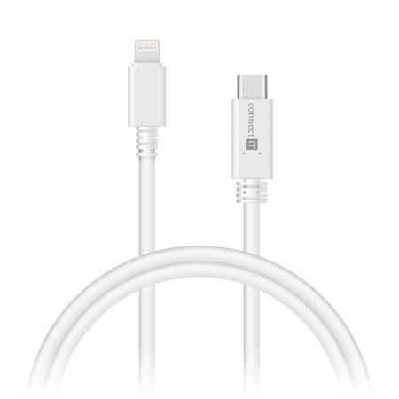 CONNECT IT Wirez USB-C (Type C) Apple Lightning, bílý, 1 m
