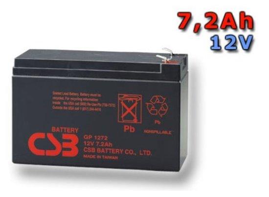 CSB Náhradni baterie 12V - 7,2Ah GP1272 F2 - kompatibilní s RBC2/5/8/9/12/22/23/25/27/31/32/33/40/48/51/53/54/59/109/110 - GP1272 F2
