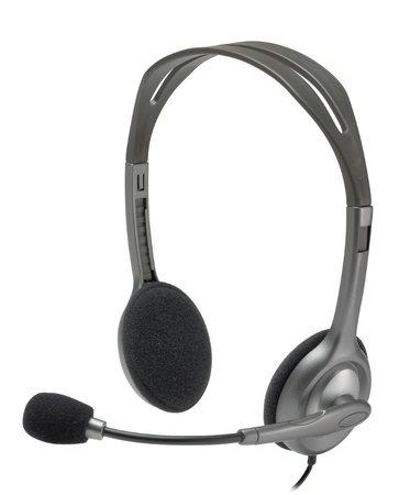 Logitech Headset Stereo H111/ drátová sluchátka + mikrofon/ 3,5 mm jack/ šedá - 981-000593
